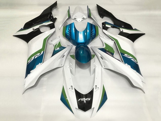 Carenados Moto Yamaha YZF R6 2017-2023 - Blanco Azul Verde Negro