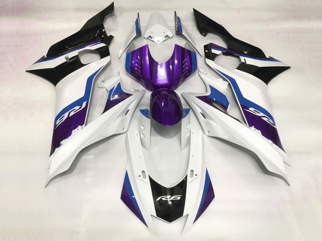 Carenado Moto Yamaha YZF R6 2017-2023 - Blanco Azul Púrpura Negro