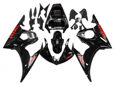 Carenados Moto Yamaha YZF R6 2005 - Negro Brillante Rojo