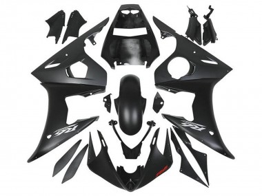 Carenados Moto Yamaha YZF R6 2005 - Negro Mate Plata Rojo