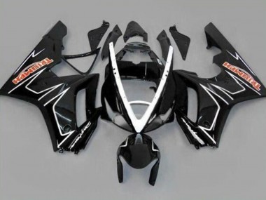 Carenados Moto Triumph Daytona 675 Triple 2006-2008 - Negro Brillante Blanco Raya