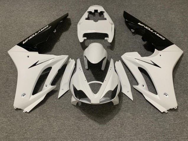 Carenado Moto Triumph Daytona 675 Triple 2006-2008 - Blanco Negro Brillante