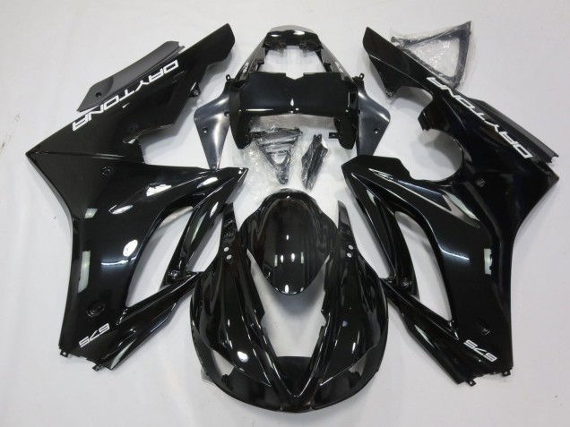 Carenados Moto Triumph Daytona 675 Triple 2009-2012 - Negro Brillante Blanco Calcomanías