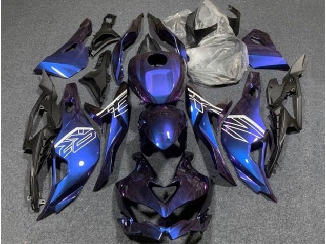 Carenados Moto Kawasaki ZX4R ZX-4RR 2019-2025 - Púrpura Azul Gradiente