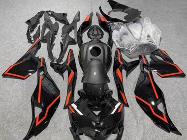 Carenados Moto Kawasaki ZX4R ZX-4RR 2019-2025 - Falso FibraCarbono Negro Rojo