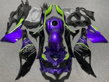 Carenados Moto Kawasaki ZX4R ZX-4RR 2019-2025 - Púrpura Verde Negro