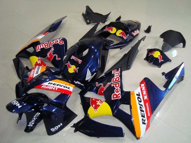 Carenados Moto Honda CBR600RR 2005-2006 - Azul Oscuro Naranja Rojo Bull Repsol