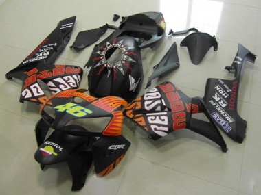 Carenados Moto Honda CBR600RR 2005-2006 - Negro Mate Naranja Amarillo Rossi 46