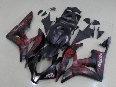 Carenados Moto Honda CBR600RR 2007-2008 - Negro Mate Rojo Cráneo