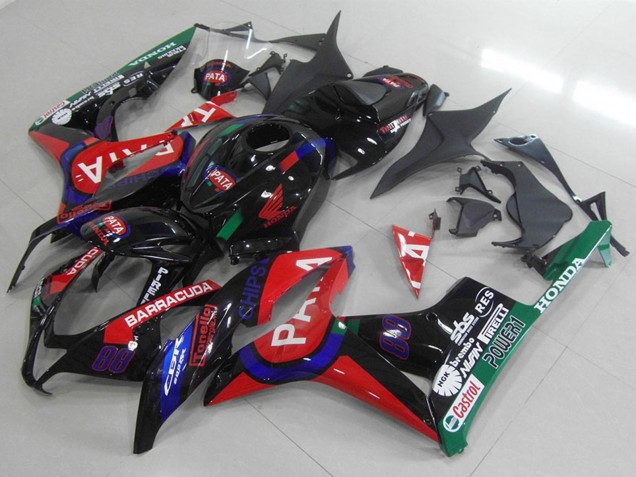 Carenados Moto Honda CBR600RR 2007-2008 - Negro Brillante Rojo Azul Pata