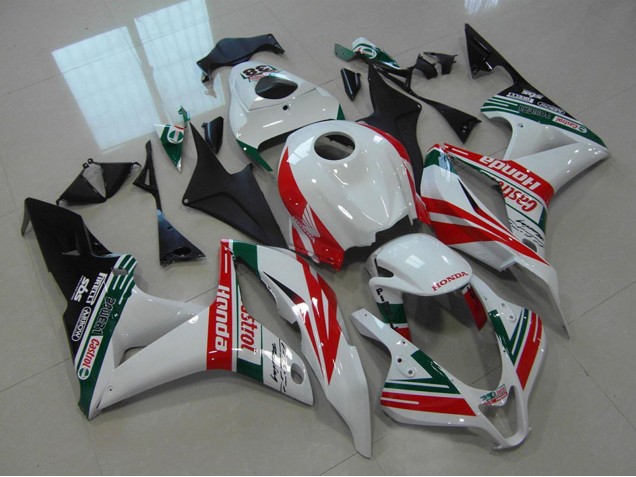 Carenados Moto Honda CBR600RR 2007-2008 - Blanco Rojo Verde Negro Brillante Castrol 38