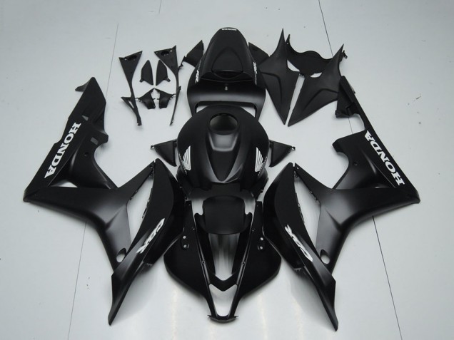 Carenados Moto Honda CBR600RR 2007-2008 - Negro Mate Blanco Calcomanías