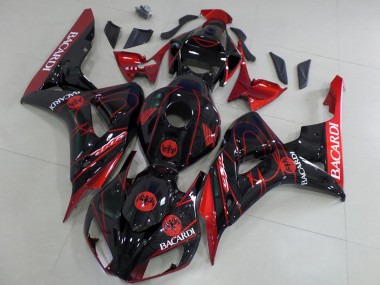 Carenados Moto Honda CBR1000RR 2006-2007 - Rojo Negro Brillante Bacardi