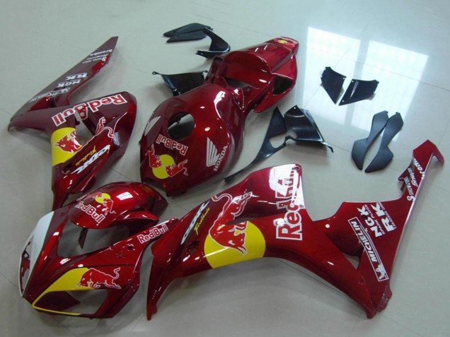 Carenados Moto Honda CBR1000RR 2006-2007 - Rojo Amarillo Blanco Rojo Bull