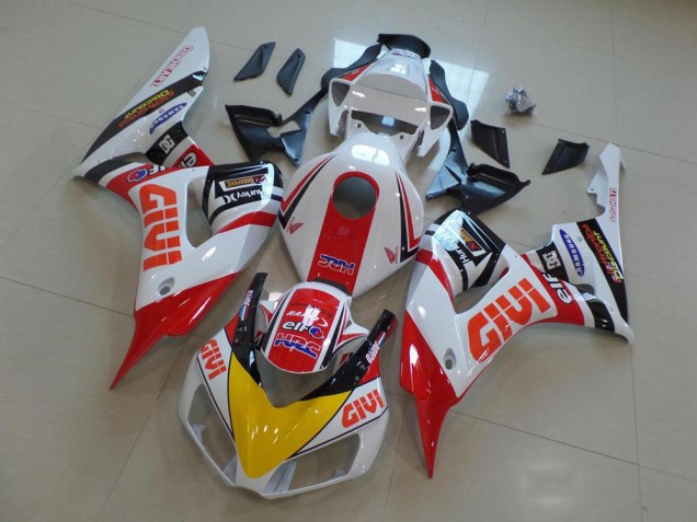 Carenados Moto Honda CBR1000RR 2006-2007 - Blanco Rojo Amarillo Negro Brillante Givi HRC