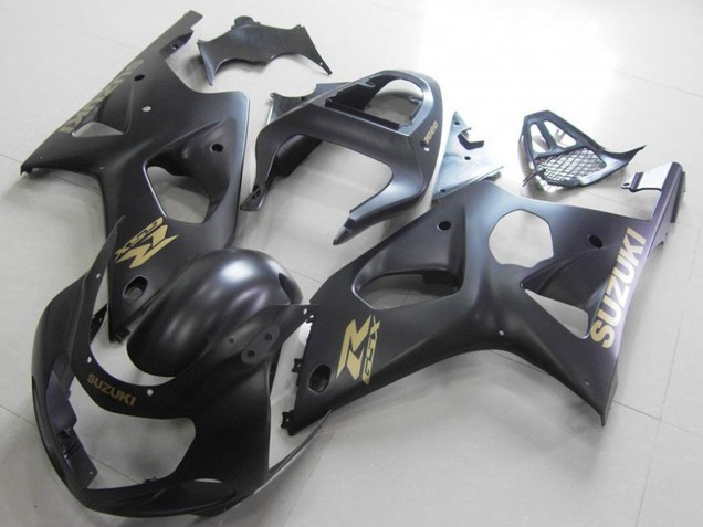 Carenados Moto Suzuki GSXR 1000 2000-2002 - Negro Mate Oro Calcomanía