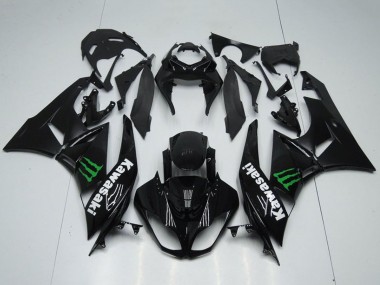 Carenados Moto Kawasaki ZX6R 2009-2012 - Negro Brillante Verde Monstruo