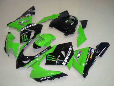 Carenados Moto Kawasaki ZX10R 2004-2005 - Verde Negro Monstruo Elf