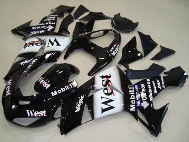 Carenado Moto Kawasaki ZX10R 2006-2007 - Negro Brillante Blanco West