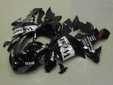 Carenados Moto Kawasaki ZX10R 2006-2007 - Negro Brillante Blanco West Rojo