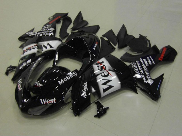 Carenados Moto Kawasaki ZX10R 2006-2007 - Negro Brillante Blanco West Rojo
