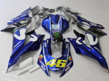 Carenados Moto Yamaha YZF R6 2017-2023 - Blanco Azul Verde Monstruo MoviStar