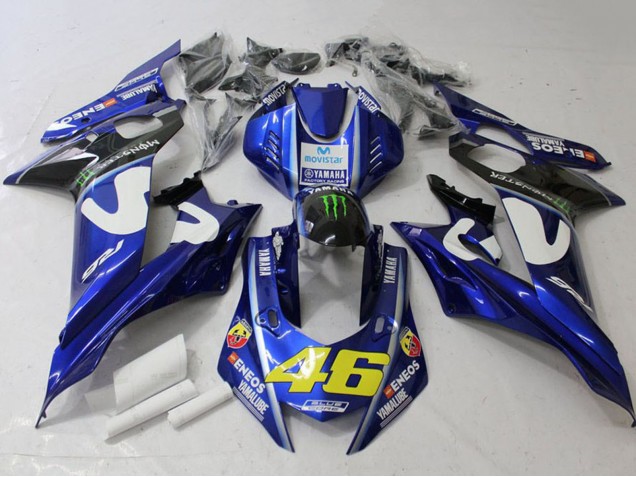Carenados Moto Yamaha YZF R6 2017-2023 - Blanco Azul Verde Monstruo MoviStar
