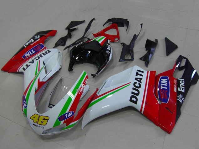 Carenados Moto Ducati 848 1098 1198 2007-2014 - Blanco Rojo Verde Negro Brillante Amarillo 46