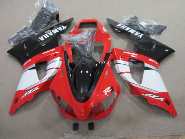 Carenados Moto Yamaha YZF R1 1998-1999 - Rojo Blanco Plata Negro Brillante