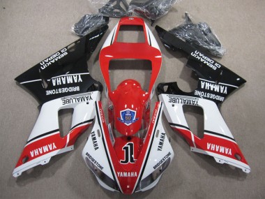 Carenados Moto Yamaha YZF R1 1998-1999 - Blanco Rojo Negro Brillante Yamalube 50