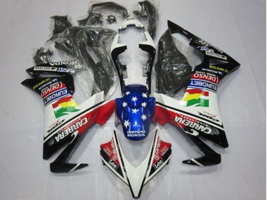 Carenados Moto Honda CBR500R 2013-2015 - Blanco Rojo Azul Negro Brillante Estrella Carrera Lee DENSO EuroBet