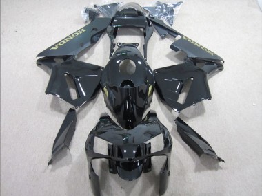Carenados Moto Honda CBR600RR 2003-2004 - Negro Brillante Negro Mate Oro Calcomanía
