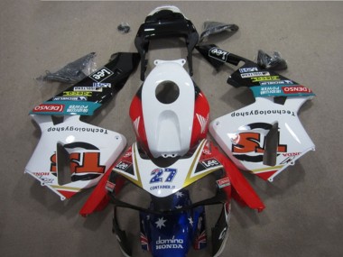 Carenados Moto Honda CBR600RR 2005-2006 - Blanco Rojo Azul Negro Brillante Estrella Lee 27