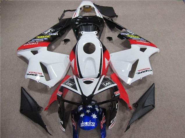 Carenados Moto Honda CBR600RR 2005-2006 - Blanco Rojo Azul Negro Estrella Lee