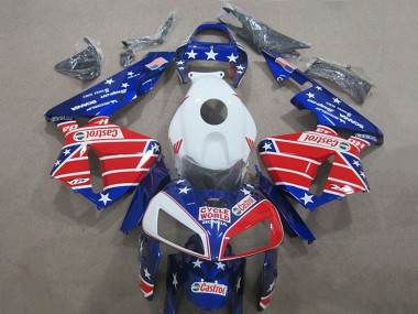 Carenados Moto Honda CBR600RR 2005-2006 - Blanco Rojo Azul Cycle World Castrol