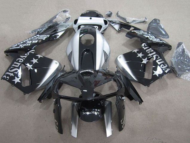 Carenados Moto Honda CBR600RR 2005-2006 - Negro Brillante Plata SevenStars