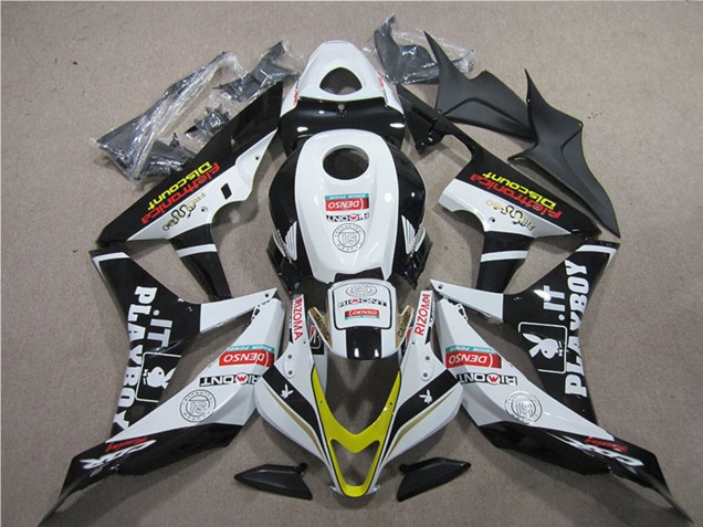 Carenados Moto Honda CBR600RR 2007-2008 - Blanco Oro Negro Brillante PlayBoy HRC