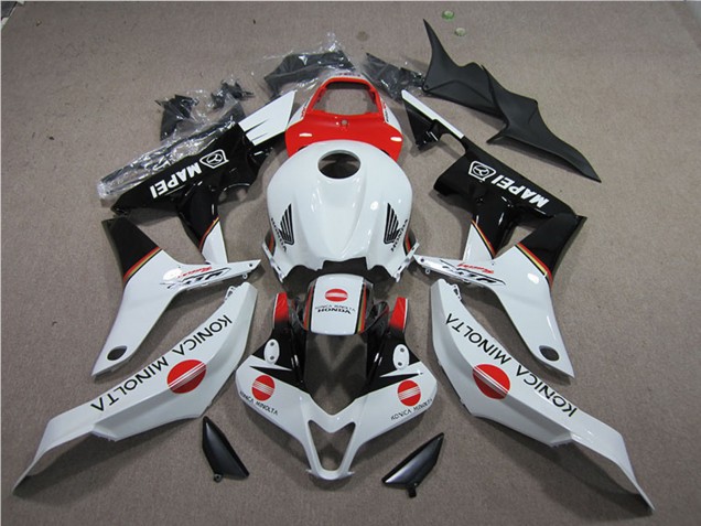 Carenados Moto Honda CBR600RR 2007-2008 - Blanco Rojo Negro Brillante Konica Minolta MAPEI
