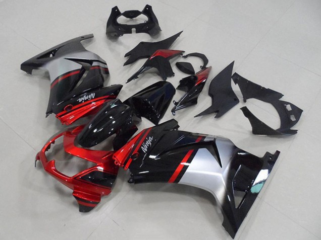 Carenados Moto Kawasaki ZX250R 2008-2012 - Rojo Plata Negro Brillante