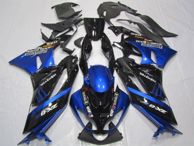 Carenados Moto Kawasaki ZX6R 2009-2012 - Azul Negro Brillante Elf Touch4 Monstruo Bridgestone