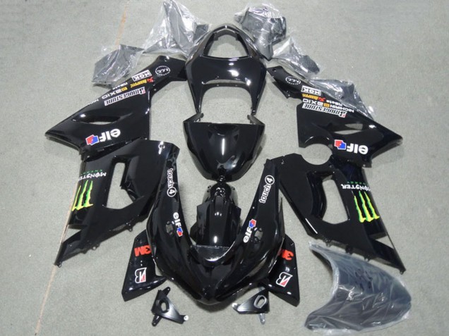Carenados Moto Kawasaki ZX6R 2005-2006 - Negro Brillante Verde Monstruo
