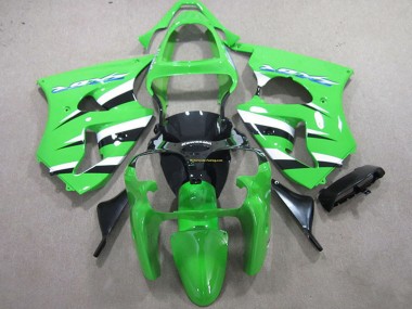 Kit Carenado Moto Kawasaki ZX6R 2000-2002 - Verde Blanco Negro