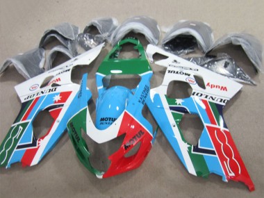 Carenados Moto Suzuki GSXR 600 2004-2005 - Blanco Azul Verde Rojo Motul