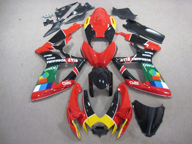 Carenados Moto Suzuki GSXR 750 2006-2007 - Rojo Negro Amarillo Verde JOMO