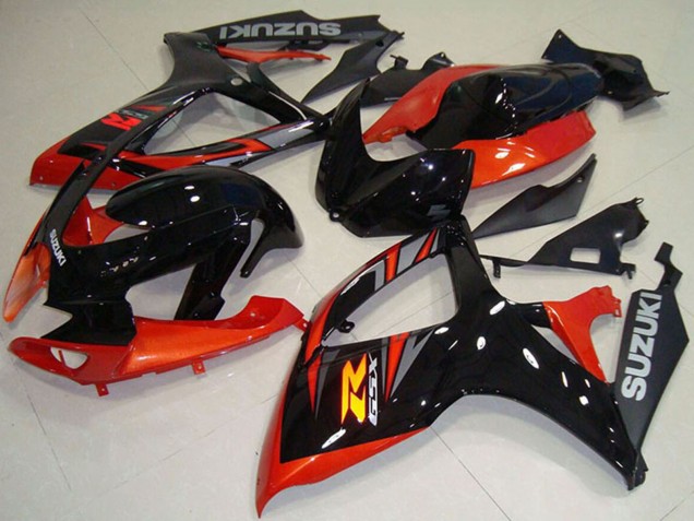 Carenado Moto Suzuki GSXR 750 2006-2007 - Naranja Negro Brillante