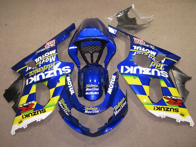 Carenados Moto Suzuki GSXR 1000 2000-2002 - Azul Amarillo Blanco Telefumica MoviStar