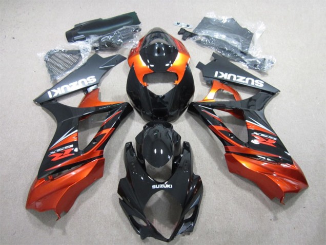 Carenado Moto Suzuki GSXR 1000 2007-2008 - Negro Brillante Naranja