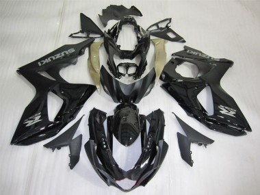 Carenados Moto Suzuki GSXR 1000 2009-2016 - Negro Brillante Plata Calcomanía