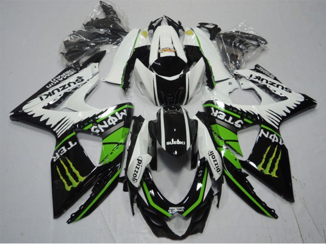 Carenados Moto Suzuki GSXR 1000 2009-2016 - Blanco Verde Monstruo Negro Pizzoli