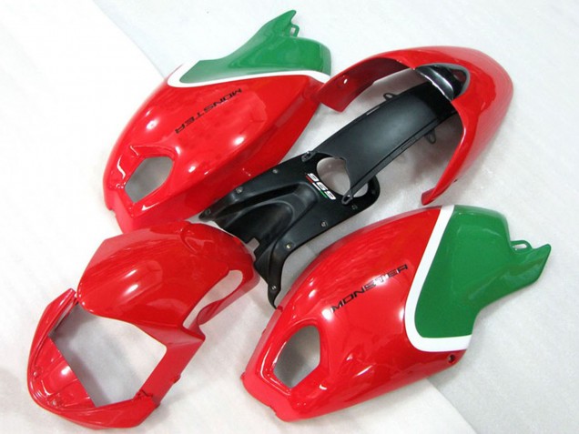 Carenados Moto Ducati Monster 696 2008-2012 - Rojo Blanco Verde